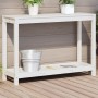 Pflanztisch mit Ablage aus weißem Kiefernholz, 108 x 35 x 75 cm von , Topfständer - Ref: Foro24-832393, Preis: 92,57 €, Rabat...