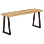 Banco con borde natural de madera de mango maciza 105 cm de , Bancos - Ref: Foro24-372756, Precio: 89,72 €, Descuento: %