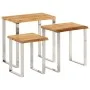 Set of 3 stackable tables with natural edge solid acacia wood by , Side tables - Ref: Foro24-372761, Price: 173,90 €, Discoun...