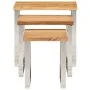 Set aus 3 stapelbaren Tischen mit Naturkante aus massivem Akazienholz von , Seitentische - Ref: Foro24-372761, Preis: 173,90 ...