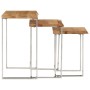 Set of 3 stackable tables with natural edge solid acacia wood by , Side tables - Ref: Foro24-372761, Price: 176,51 €, Discoun...