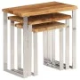 Set of 3 stackable tables with natural edge solid acacia wood by , Side tables - Ref: Foro24-372761, Price: 173,90 €, Discoun...