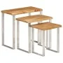 Set of 3 stackable tables with natural edge solid acacia wood by , Side tables - Ref: Foro24-372761, Price: 173,90 €, Discoun...
