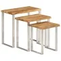 Set of 3 stackable tables with natural edge solid acacia wood by , Side tables - Ref: Foro24-372761, Price: 173,90 €, Discoun...