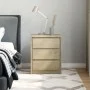 SAUDA bedside table solid pine oak wood 44x35x56 cm by , Nightstands - Ref: Foro24-377594, Price: 77,84 €, Discount: %