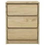 SAUDA bedside table solid pine oak wood 44x35x56 cm by , Nightstands - Ref: Foro24-377594, Price: 77,84 €, Discount: %
