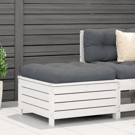 Garden stool with solid white pine wood cushion by , Outdoor sofas - Ref: Foro24-844927, Price: 118,60 €, Discount: %