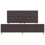 Estructura de cama con cabecera Marrón oscuro 200 x 200 cm tela