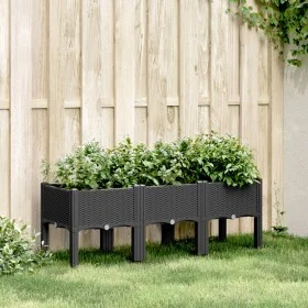 Planter with legs PP black 120x40x42 cm by , Pots and planters - Ref: Foro24-367898, Price: 90,13 €, Discount: %