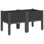 Planter with legs PP black 80x40x42 cm by , Pots and planters - Ref: Foro24-367893, Price: 60,28 €, Discount: %