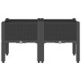 Planter with legs PP black 80x40x42 cm by , Pots and planters - Ref: Foro24-367893, Price: 61,49 €, Discount: %