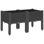 Planter with legs PP black 80x40x42 cm by , Pots and planters - Ref: Foro24-367893, Price: 60,28 €, Discount: %