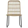 Gartentisch- und Stühle-Set, 3-teilig, eichenfarbenes synthetisches Rattan von vidaXL, Gartensets - Ref: Foro24-48583, Preis:...