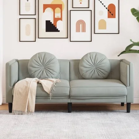 2 seater light gray velvet sofa with cushions by , Sofas - Ref: Foro24-372632, Price: 194,96 €, Discount: %