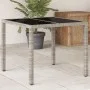 Garden table light gray PE rattan glass surface 90x90x75cm by , Garden tables - Ref: Foro24-368122, Price: 107,73 €, Discount: %
