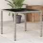 Gartentisch hellgraue PE-Rattan-Glasoberfläche 90x90x75cm von , Gartentische - Ref: Foro24-368122, Preis: 102,78 €, Rabatt: %