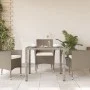 Garden table light gray PE rattan glass surface 90x90x75cm by , Garden tables - Ref: Foro24-368122, Price: 107,73 €, Discount: %
