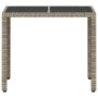 Garden table light gray PE rattan glass surface 90x90x75cm by , Garden tables - Ref: Foro24-368122, Price: 102,78 €, Discount: %
