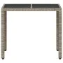 Garden table light gray PE rattan glass surface 90x90x75cm by , Garden tables - Ref: Foro24-368122, Price: 107,73 €, Discount: %
