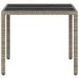 Garden table light gray PE rattan glass surface 90x90x75cm by , Garden tables - Ref: Foro24-368122, Price: 107,73 €, Discount: %