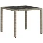 Garden table light gray PE rattan glass surface 90x90x75cm by , Garden tables - Ref: Foro24-368122, Price: 107,73 €, Discount: %
