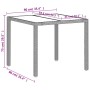 Gartentisch hellgraue PE-Rattan-Glasoberfläche 90x90x75cm von , Gartentische - Ref: Foro24-368122, Preis: 102,78 €, Rabatt: %