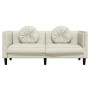 Cremefarbenes 2-Sitzer-Sofa aus Samt mit Kissen von , Sofas - Ref: Foro24-372639, Preis: 244,34 €, Rabatt: %