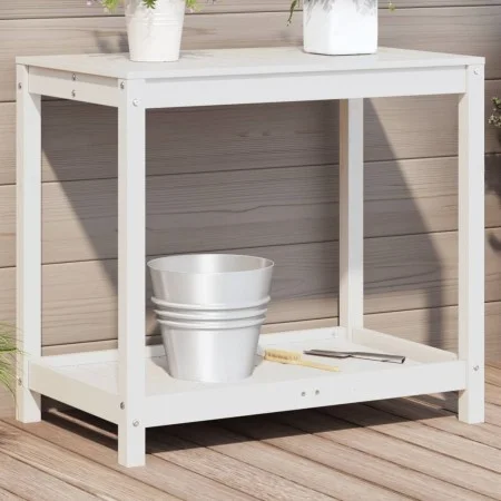 Planting table with white pine wood shelf 82.5x50x75 cm by , Pot stands - Ref: Foro24-832398, Price: 61,52 €, Discount: %