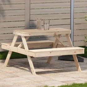 Solid pine wood picnic table 105x134x75 cm by , Garden tables - Ref: Foro24-832567, Price: 108,86 €, Discount: %