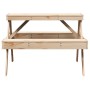 Picknicktisch aus massivem Kiefernholz, 105 x 134 x 75 cm von , Gartentische - Ref: Foro24-832567, Preis: 109,99 €, Rabatt: %