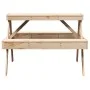Solid pine wood picnic table 105x134x75 cm by , Garden tables - Ref: Foro24-832567, Price: 108,86 €, Discount: %