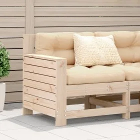 Garden sofa with armrests and cushion in solid pine wood by , Outdoor sofas - Ref: Foro24-844919, Price: 82,17 €, Discount: %