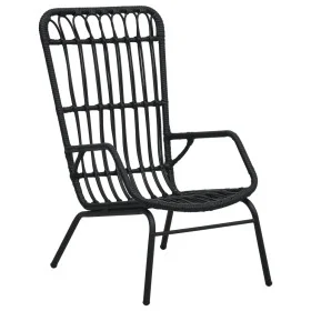 Black synthetic rattan garden chair by vidaXL, Garden chairs - Ref: Foro24-48581, Price: 209,45 €, Discount: %