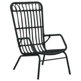Silla de jardín de ratán sintético negro de vidaXL, Sillas de jardín - Ref: Foro24-48581, Precio: 213,06 €, Descuento: %