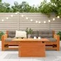 Gartentisch aus massivem, wachsbraunem Kiefernholz, 100 x 50 x 75 cm von , Gartentische - Ref: Foro24-844910, Preis: 70,48 €,...