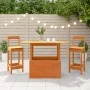 Gartentisch aus massivem, wachsbraunem Kiefernholz, 100 x 50 x 75 cm von , Gartentische - Ref: Foro24-844910, Preis: 70,48 €,...