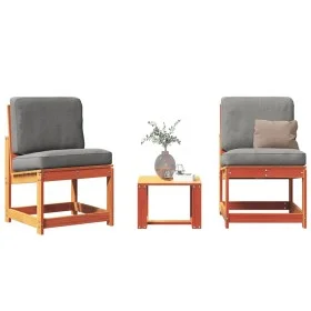 Gartenmöbel-Set 3-teilig, massives Kiefernholz, wachsbraun von , Gartenstühle - Ref: Foro24-844661, Preis: 102,38 €, Rabatt: %