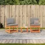 Gartenmöbel-Set 3-teilig, massives Kiefernholz, wachsbraun von , Gartenstühle - Ref: Foro24-844661, Preis: 102,38 €, Rabatt: %