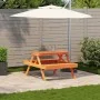 Mesa de pícnic madera maciza de pino marrón cera 105x134x75 cm de , Mesas de jardín - Ref: Foro24-844649, Precio: 117,03 €, D...