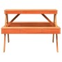 Picknicktisch aus massivem, wachsbraunem Kiefernholz, 105 x 134 x 75 cm von , Gartentische - Ref: Foro24-844649, Preis: 131,3...