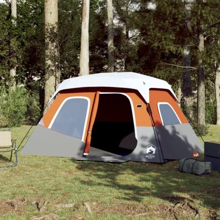 Family tent with LED 6 people quick opening gray orange by , tents - Ref: Foro24-94309, Price: 181,68 €, Discount: %