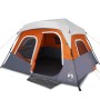 Familienzelt mit LED 6 Personen, schnell öffnend, grau-orange von , Zelte - Ref: Foro24-94309, Preis: 184,42 €, Rabatt: %