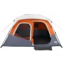 Familienzelt mit LED 6 Personen, schnell öffnend, grau-orange von , Zelte - Ref: Foro24-94309, Preis: 184,42 €, Rabatt: %