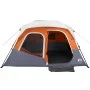 Family tent with LED 6 people quick opening gray orange by , tents - Ref: Foro24-94309, Price: 181,68 €, Discount: %