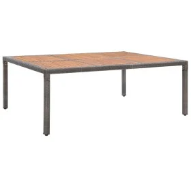 Garden table PE rattan and gray acacia wood 200x150x74 cm by vidaXL, Garden tables - Ref: Foro24-46135, Price: 260,49 €, Disc...