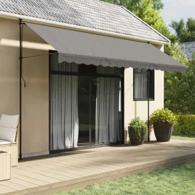 Toldo retráctil de tela y acero gris antracita 400x150 cm de , Toldos - Ref: Foro24-368742, Precio: 96,79 €, Descuento: %