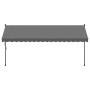 Toldo retráctil de tela y acero gris antracita 400x150 cm