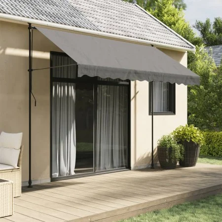 Anthracite gray fabric and steel retractable awning 300x150 cm by , Awnings - Ref: Foro24-368740, Price: 81,60 €, Discount: %