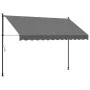 Anthrazitgraue einziehbare Markise aus Stoff und Stahl, 300 x 150 cm von , Markisen - Ref: Foro24-368740, Preis: 83,16 €, Rab...