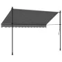 Anthracite gray fabric and steel retractable awning 300x150 cm by , Awnings - Ref: Foro24-368740, Price: 81,60 €, Discount: %